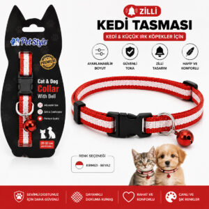 Kedi & Küçük Irk Köpekler İçin Ayarlanabilir Zilli Boyun Tasması